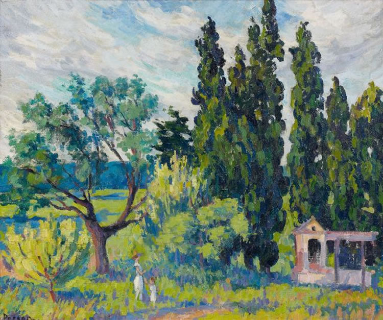 Chapel at Sainte-Anne, vintage artwork by Henri Person, 12x8" (A4) Poster