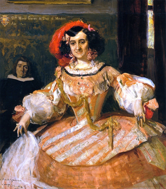 The Actress Maria Guerrero as 'La Dama Boba', vintage artwork by Joaquin Sorolla y Bastida, 12x8" (A4) Poster