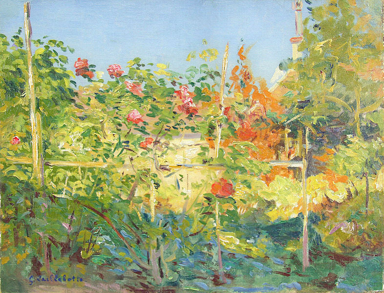 Garden in Trouville, vintage artwork by Gustave Caillebotte, 12x8" (A4) Poster