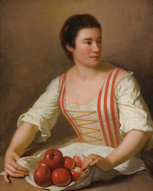 Girl with Apples, vintage artwork by Antonio Ponce, 12x8" (A4) Poster