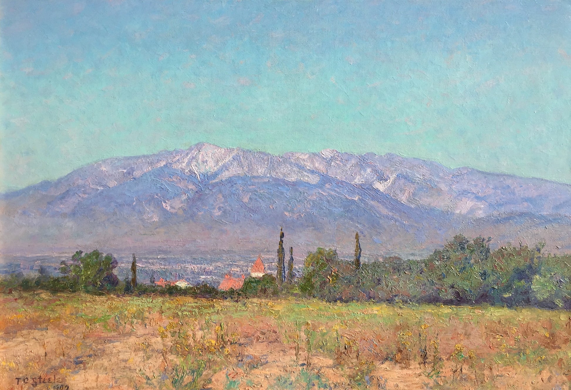 Rancho Cucamonga, vintage artwork by Theodore Clement Steele, 12x8" (A4) Poster