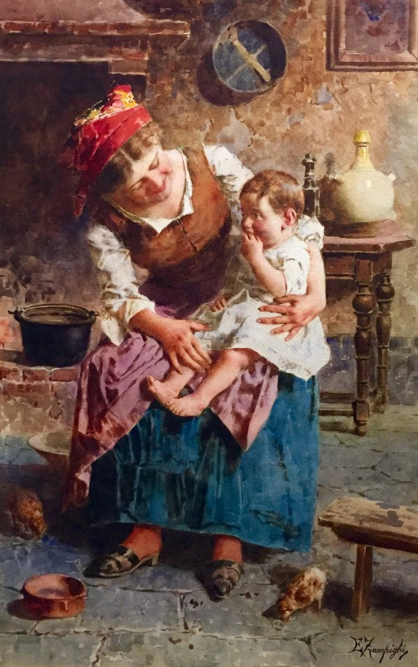Distracting the child by Eugenio Zampighi,A3(16x12")Poster
