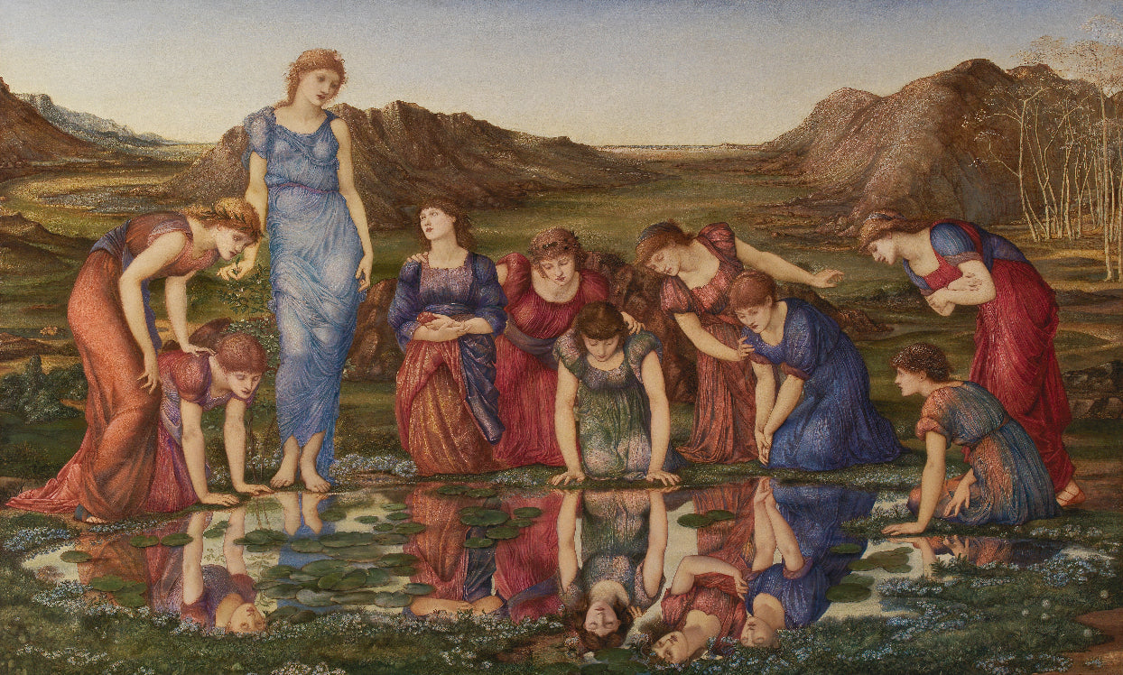 The Mirror of Venus, vintage artwork by Sir Edward Burne-Jones, 12x8" (A4) Poster