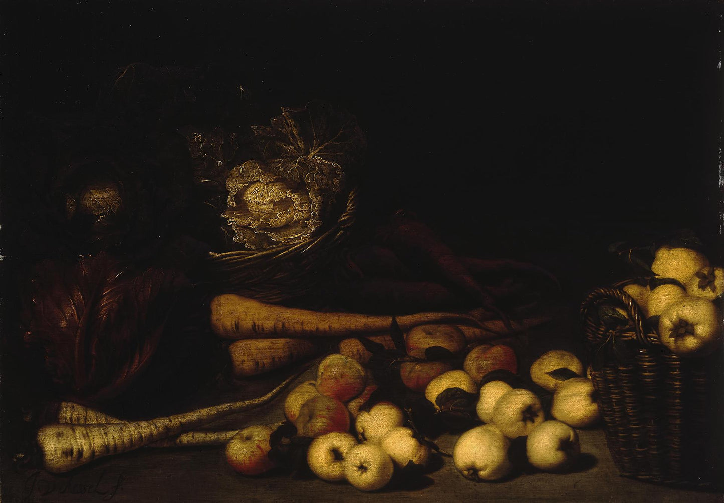 Vegetables and Fruit, vintage artwork by Jan van Kessel the Younger, 12x8" (A4) Poster