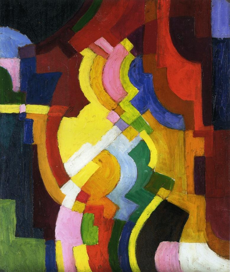 Farbige Formen III, vintage artwork by August Macke, 12x8" (A4) Poster