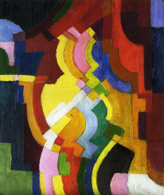 Farbige Formen III, vintage artwork by August Macke, 12x8" (A4) Poster