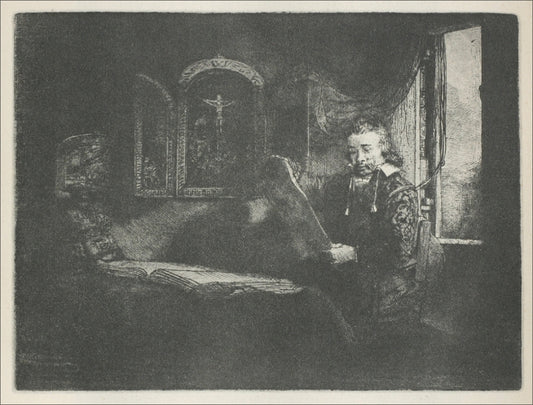 Abraham Franz, or Francen, vintage artwork by Rembrandt van Rijn, 12x8" (A4) Poster