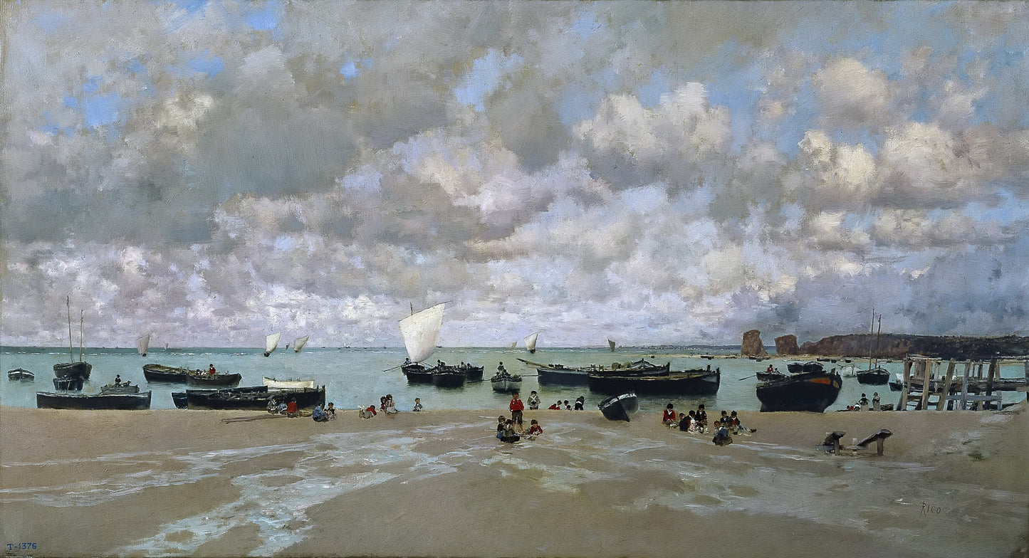 Mouth of the Bidasoa River, vintage artwork by Martin Rico y Ortega, 12x8" (A4) Poster