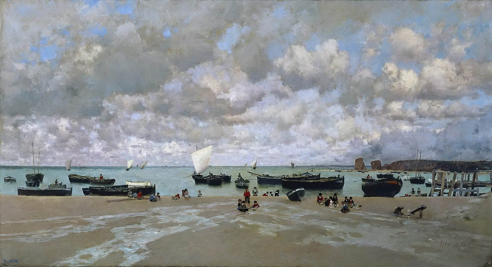 Mouth of the Bidasoa River, vintage artwork by Martin Rico y Ortega, 12x8" (A4) Poster