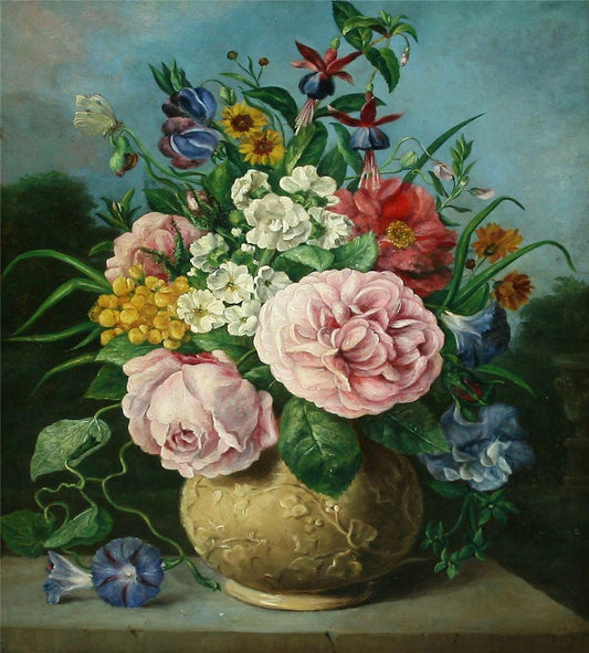 Still life of flowers, vintage artwork by Otto Didrik Ottesen, A3 (16x12") Poster Print