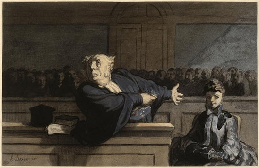 The Defender, vintage artwork by Honore Daumier, A3 (16x12") Poster Print