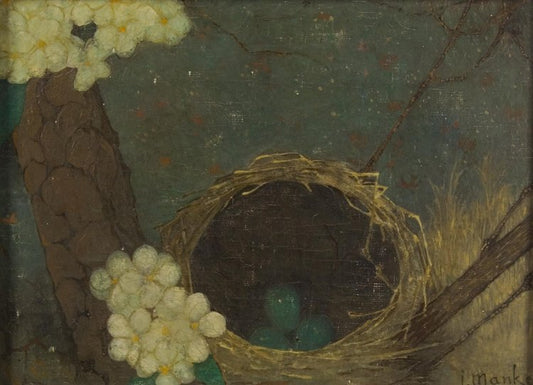 Nest with Eggs, vintage artwork by Jan Mankes, 12x8" (A4) Poster