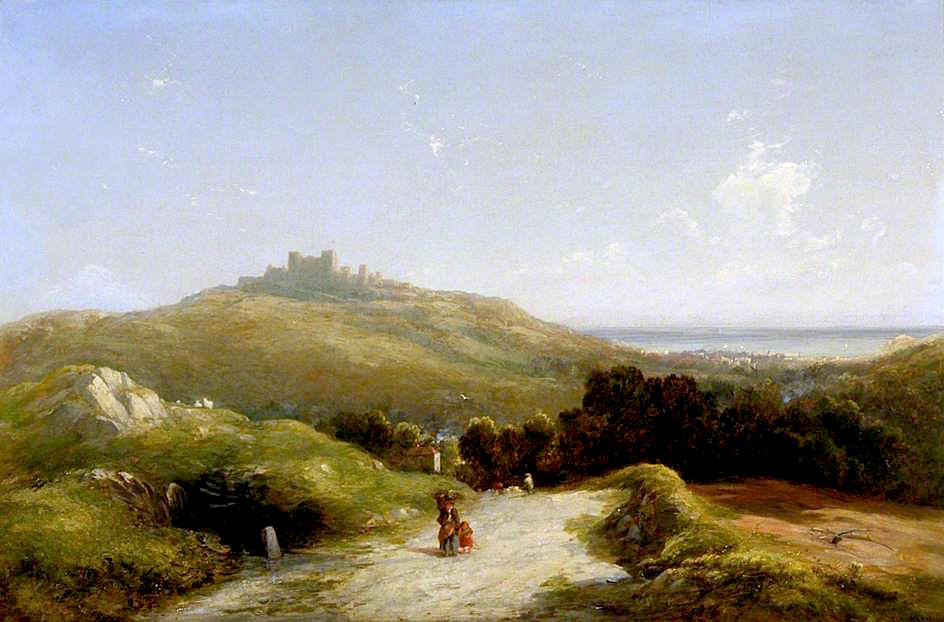 Distant View of Dover Castle, vintage artwork by Thomas Creswick, A3 (16x12") Poster Print