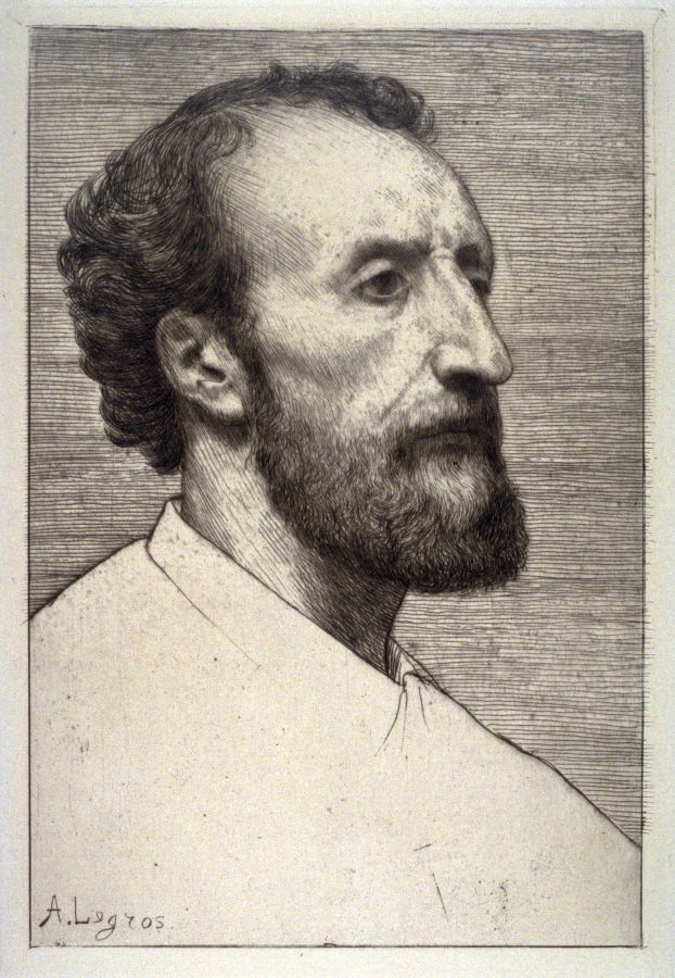 Jules Dalou, vintage artwork by Alphonse Legros, 12x8" (A4) Poster