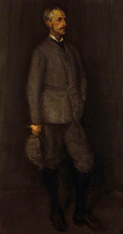 An Arrangement in Grey and Green: John James Cowan, vintage artwork by James Abbott McNeill Whistler, 12x8" (A4) Poster