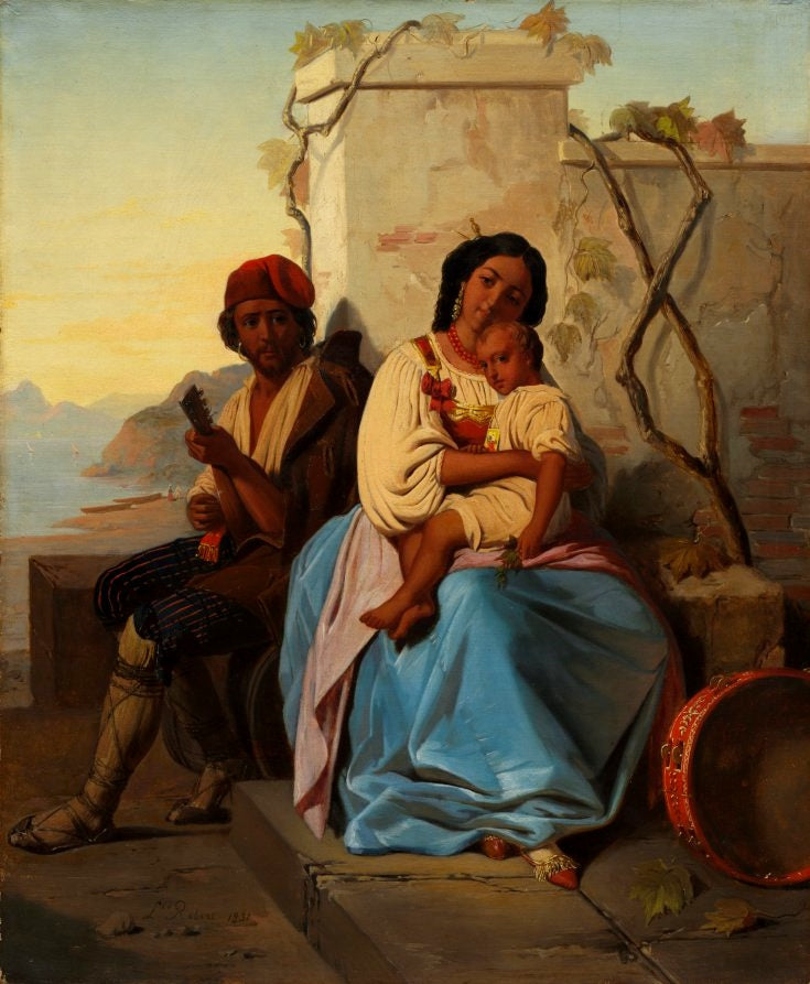 Italian scene, vintage artwork by Follower of Leopold Robert, A3 (16x12") Poster Print