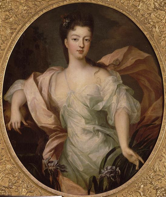 Portrait of Louise Diane d'Orleans, princesse de Conti, vintage artwork by Pierre Gobert, 12x8" (A4) Poster