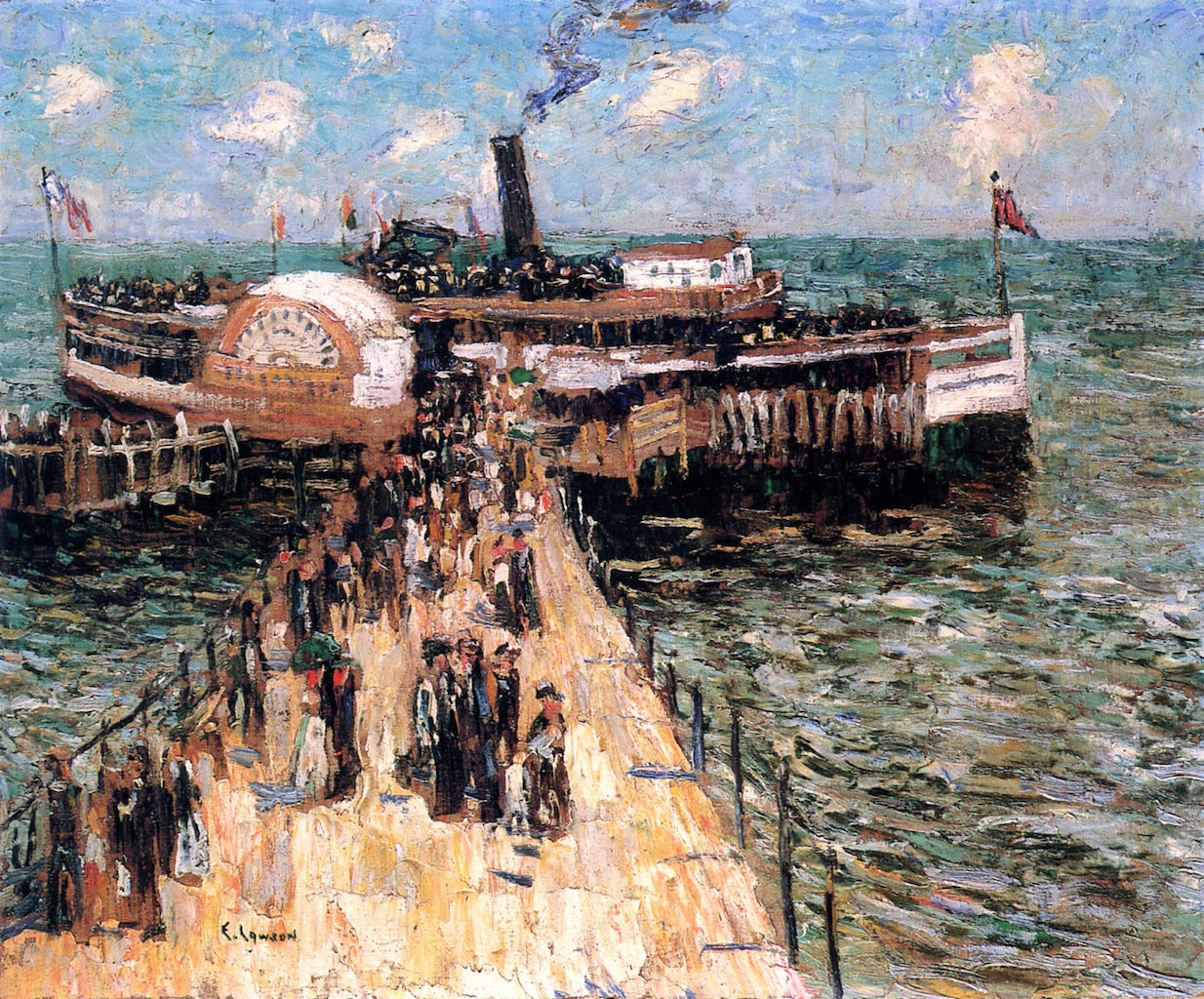 The Excursion Boat, vintage artwork by Ernest Lawson, 12x8" (A4) Poster