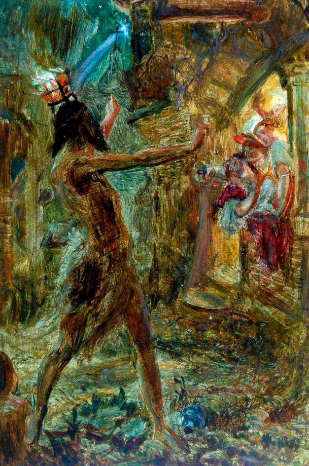 Solomon Eagle Warning the Impenitent, vintage artwork by Frederick James Shields, 12x8" (A4) Poster