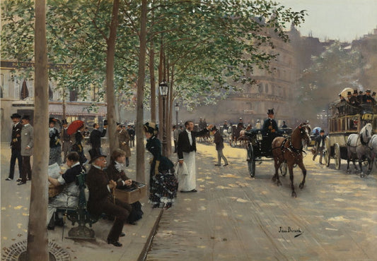 Avenue Parisienne, vintage artwork by Jean-Georges Beraud, 12x8" (A4) Poster
