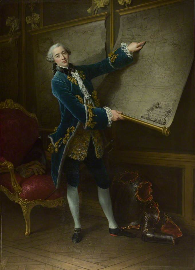 Comte de Vaudreuil, vintage artwork by François-Hubert Drouais, 12x8" (A4) Poster