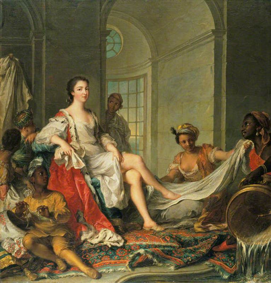 Mademoiselle de Clermont 'en sultane', vintage artwork by Jean-Marc Nattier, 12x8" (A4) Poster
