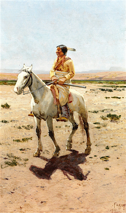 Cheyenne Scout, vintage artwork by Henry F. Farny, 12x8" (A4) Poster