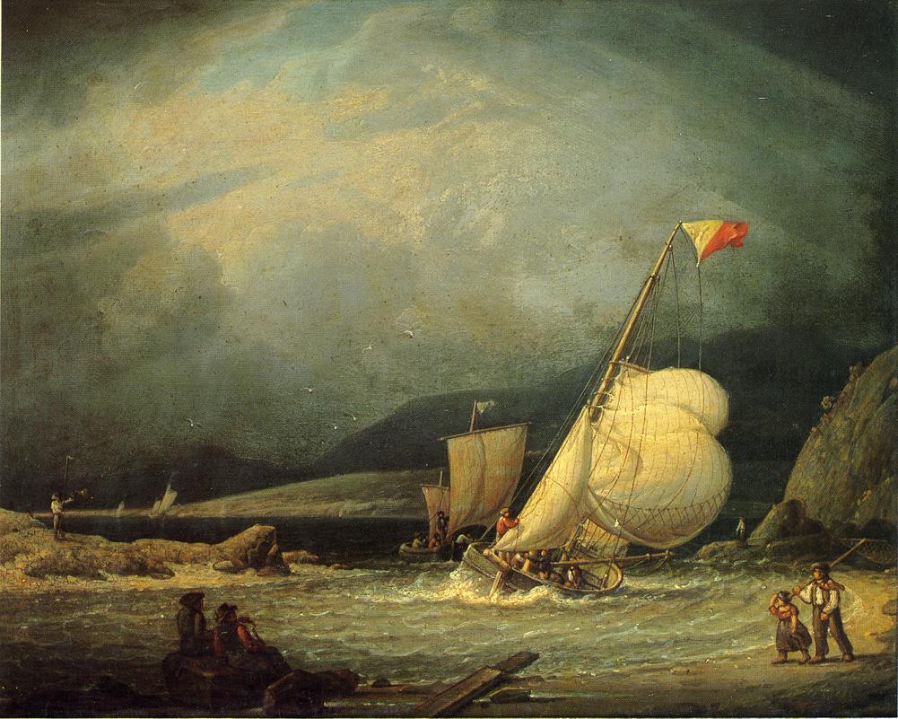 Scottish Coastline, vintage artwork by Robert Salmon, 12x8" (A4) Poster