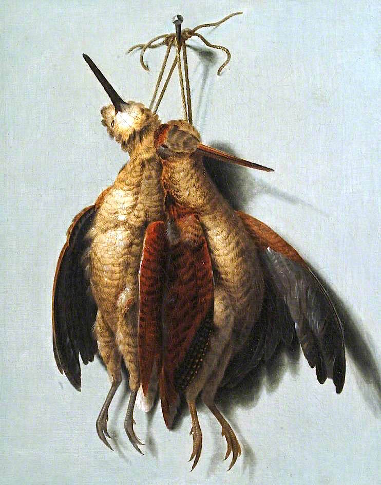 Brace of Woodcock, vintage artwork by Stephen Elmer, 12x8" (A4) Poster