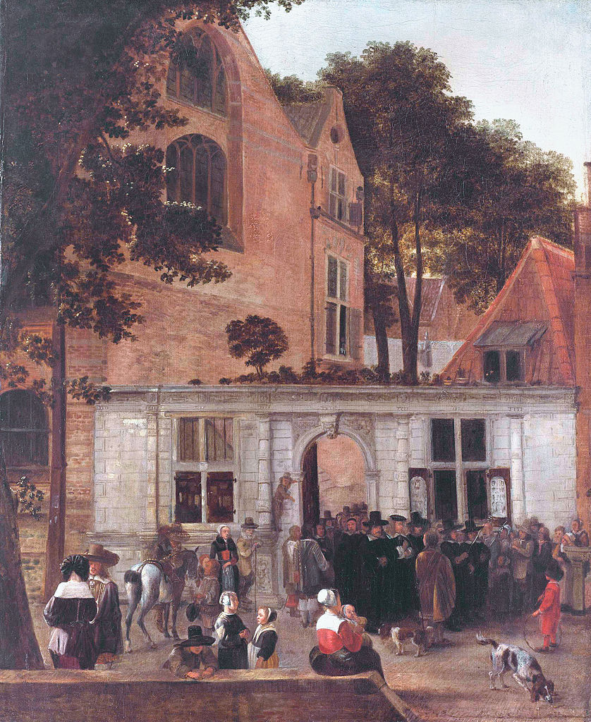 A Graduation Ceremony at Leiden University, vintage artwork by Hendrick van der Burgh, 12x8" (A4) Poster