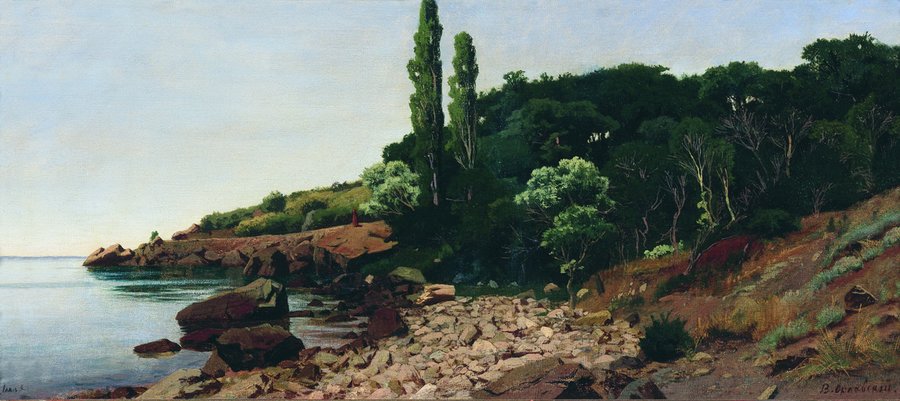 Crimean Coast, vintage artwork by Vladimir Orlovsky, 12x8" (A4) Poster