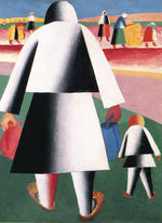 Going to the Harvest. Maria and Vanka, vintage artwork by Kasimir Malevich, 12x8" (A4) Poster