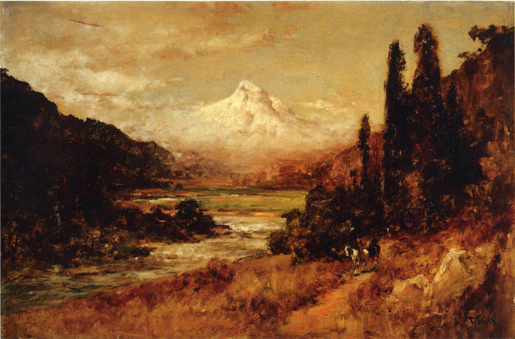Mount Hood, vintage artwork by Thomas Hill, 12x8" (A4) Poster
