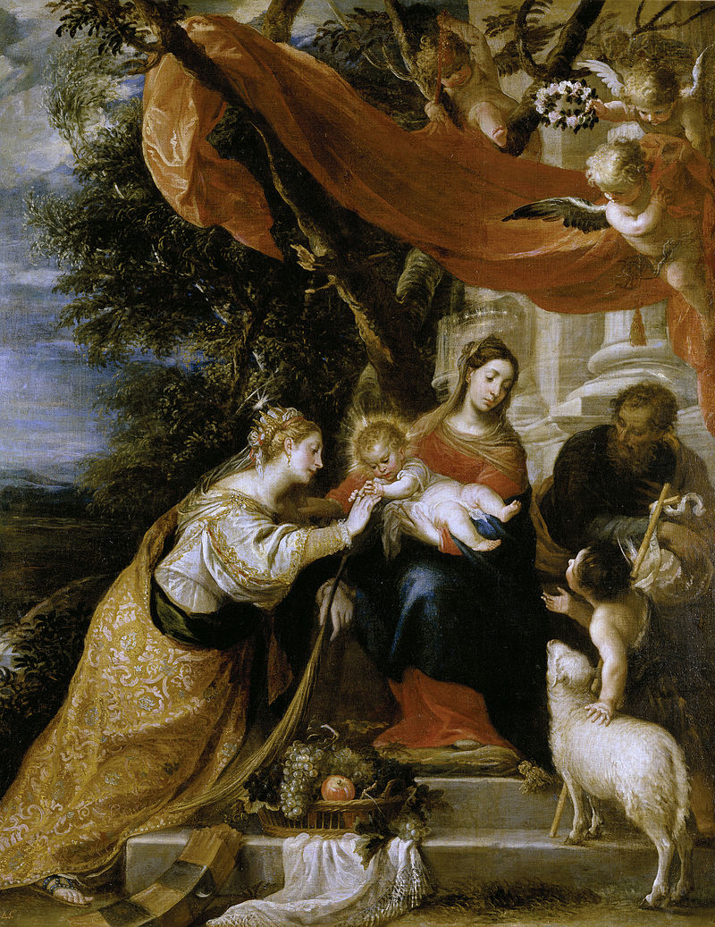 Mystical espousals of Saint Catherine, vintage artwork by Mateo Cerezo, 12x8" (A4) Poster