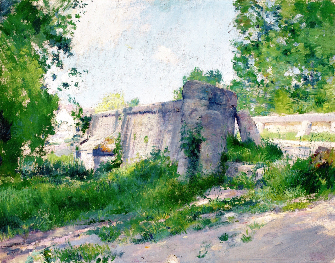 Bridge: Grez, vintage artwork by William Blair Bruce, 12x8" (A4) Poster