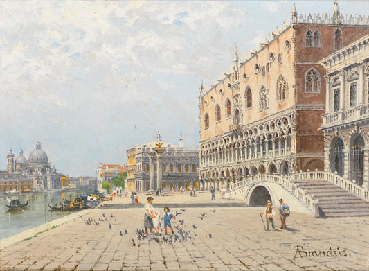The Doge’s Palace, vintage artwork by Antonietta Brandeis, 12x8" (A4) Poster