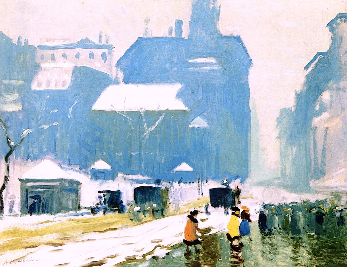 Park Street Church, Boston, vintage artwork by Arthur Clifton Goodwin, 12x8" (A4) Poster