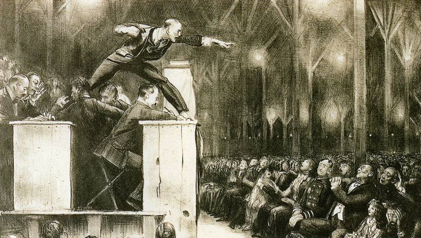 Billy Sunday, vintage artwork by George Wesley Bellows, 12x8" (A4) Poster