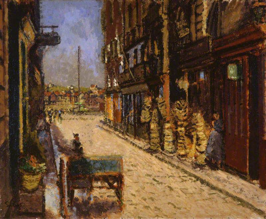 The Basket Shop, Rue St Jean, Dieppe, France, vintage artwork by Walter Richard Sickert, 12x8" (A4) Poster