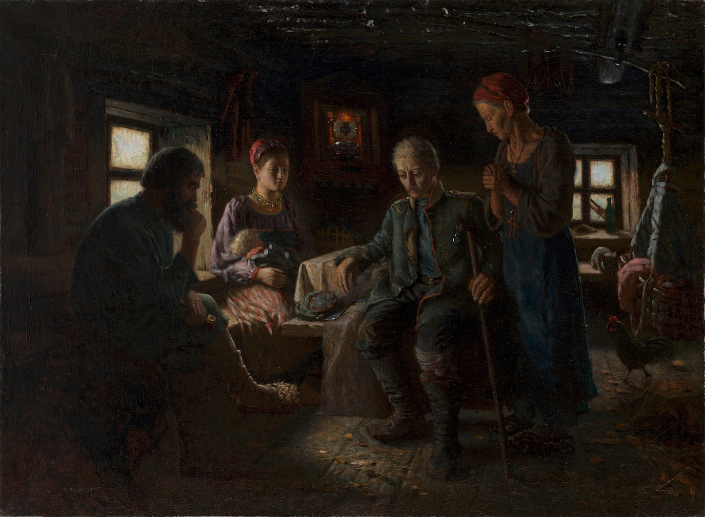 Sad News from the Front, vintage artwork by Vasily Maximov, 12x8" (A4) Poster