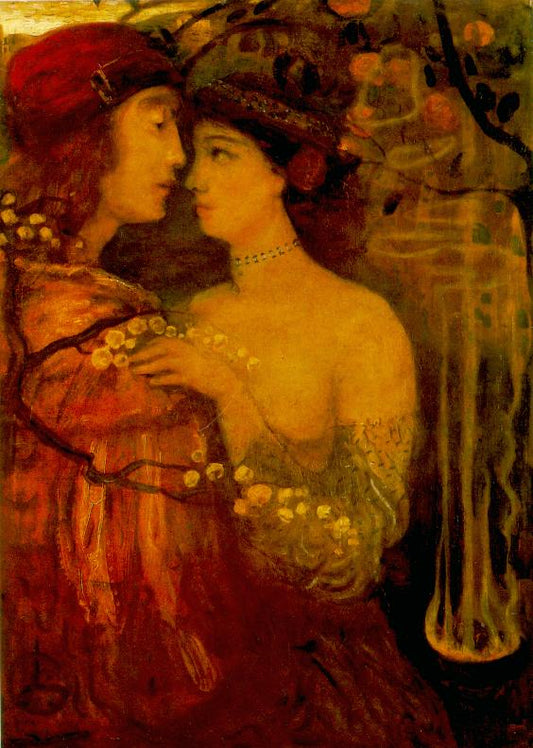 Varázslat (Varázsló kertje), vintage artwork by Lajos Gulácsy, 12x8" (A4) Poster