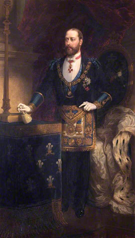 HRH Albert Edward, Prince of Wales, KG, KT, KP, GCB, GCSI, GCMG, GCIE, GCVO, vintage artwork by Louis William Desanges, A3 (16x12") Poster Print