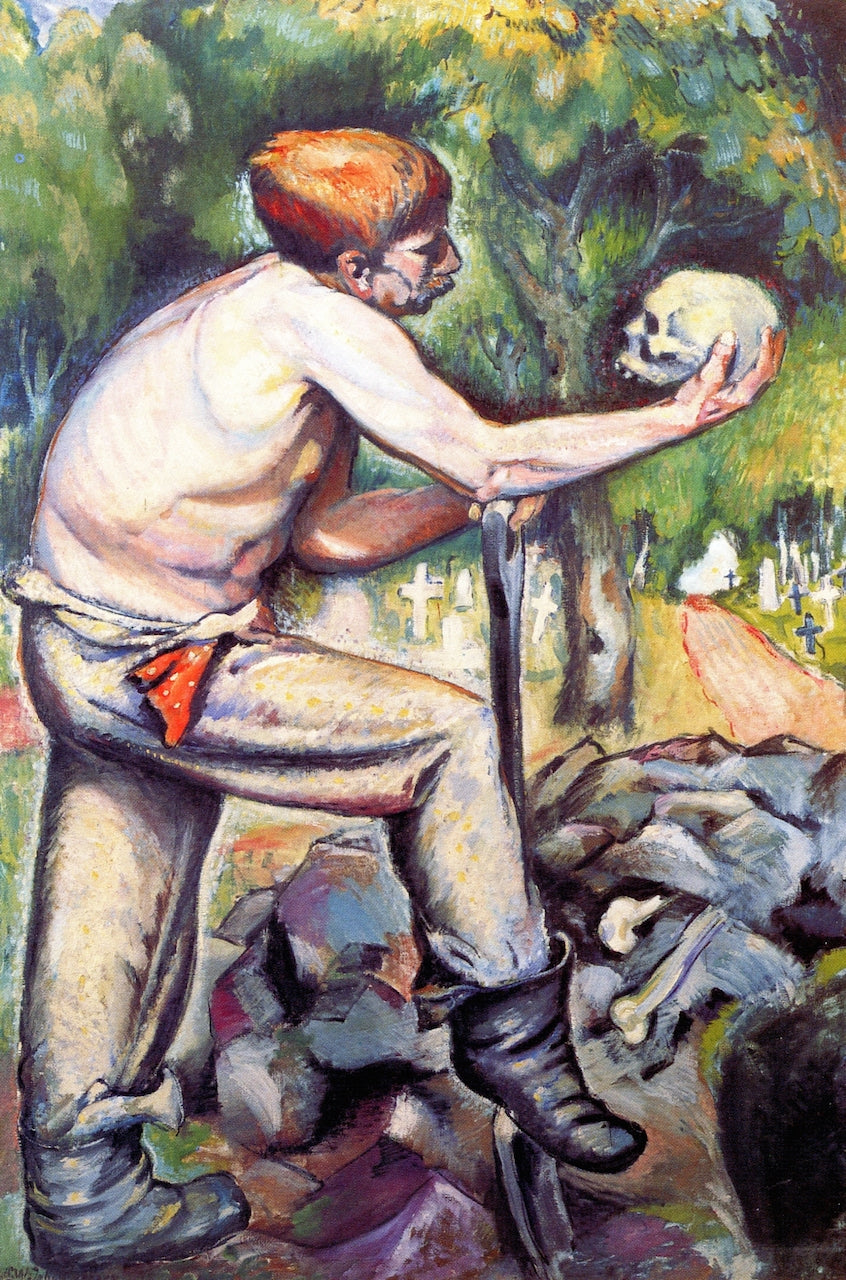 Gravedigger, vintage artwork by Aksel Waldemar Johannessen, 12x8" (A4) Poster