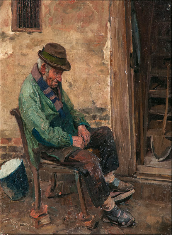 Peasant from Mecklenburg, vintage artwork by Friederich Kallmorgen, 12x8" (A4) Poster