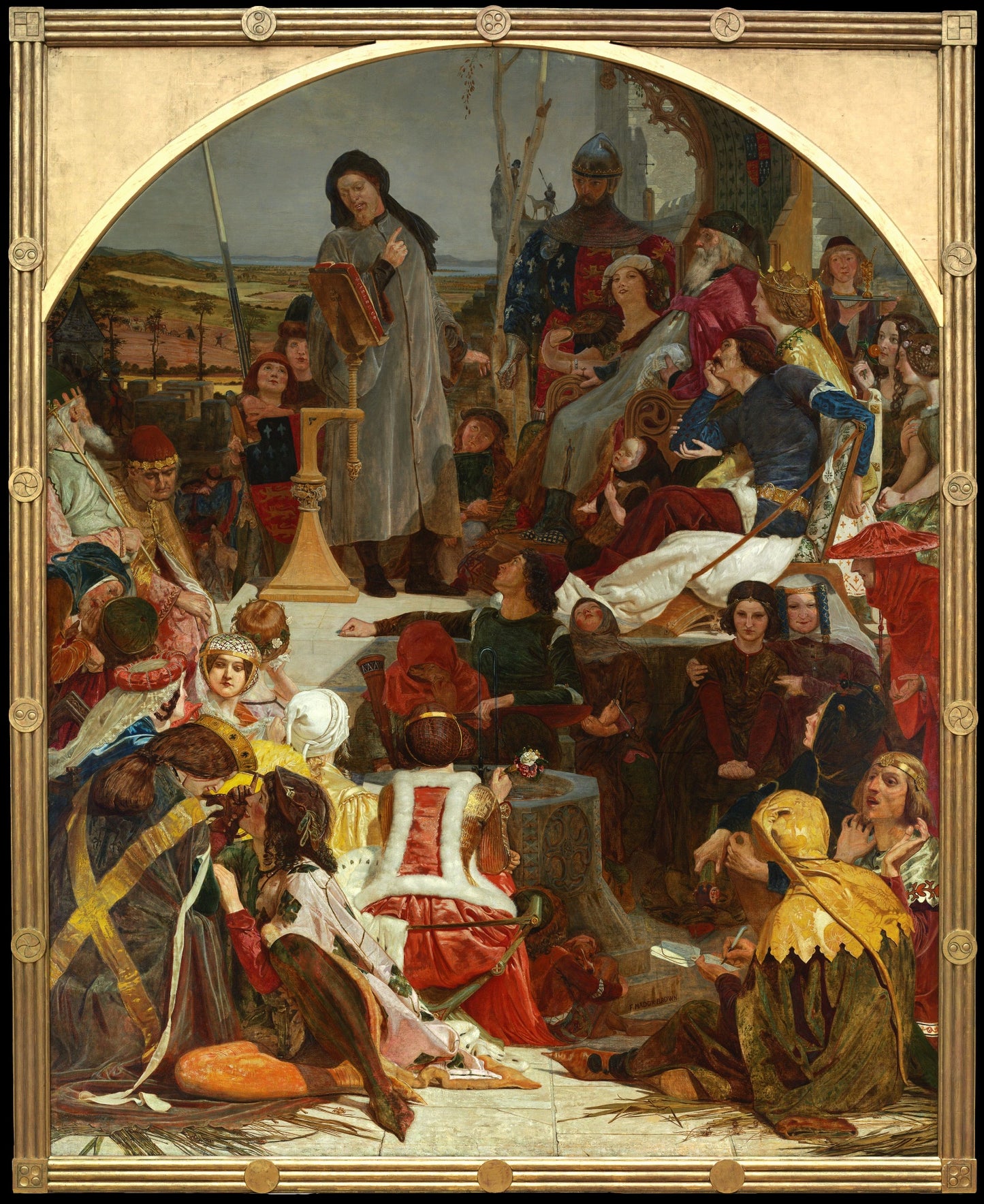 Chaucer at the Court of Edward III, vintage artwork by Ford Madox Brown, A3 (16x12") Poster Print