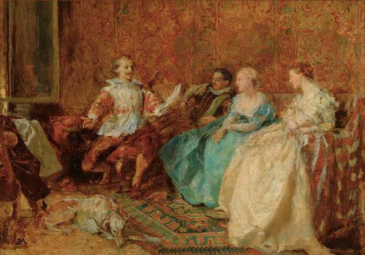 The Poet's Circle, vintage artwork by Jean-Louis Ernest Meissonier, A3 (16x12") Poster Print