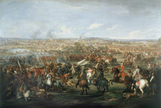 The Battle of Blenheim, 13 August 1704, vintage artwork by John Wootton, 12x8" (A4) Poster