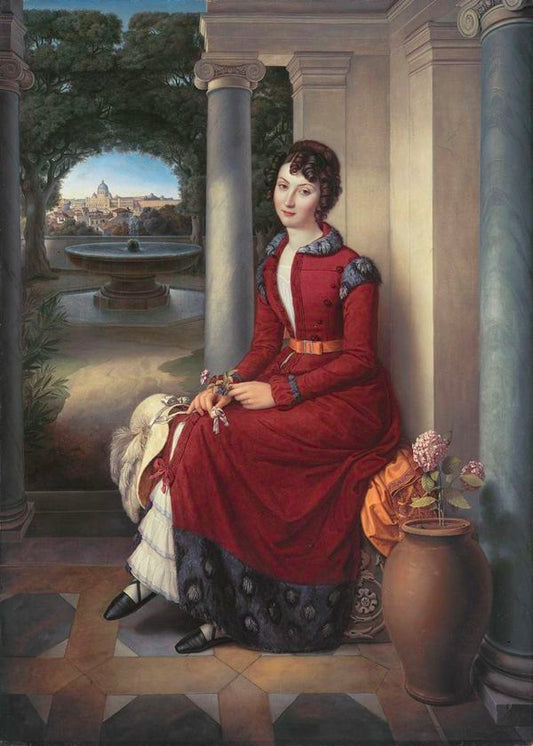 Marchesa Marianna Florenzi, vintage artwork by Heinrich Maria von Hess, A3 (16x12") Poster Print