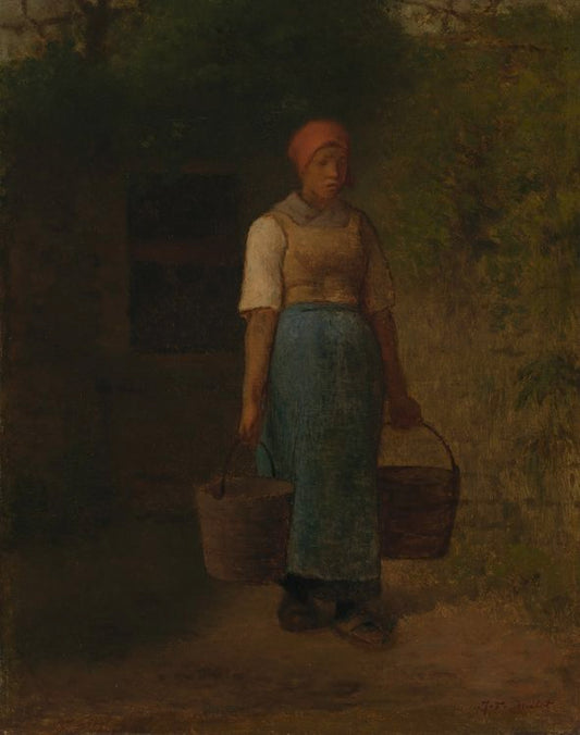 Girl Carrying Water, vintage artwork by Jean-François Millet, A3 (16x12") Poster Print