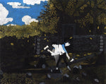 Abraham Lincoln and His Father Building Their Cabin on Pigeon Creek, vintage artwork by Horace Pippin, 12x8" (A4) Poster